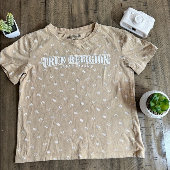 True Religion Beige Graphic Tee - Picture 1 of 7